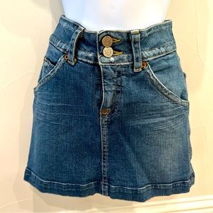 Hudson Jeans Denim Mini Skirt Size 26 Blue Button Fly
